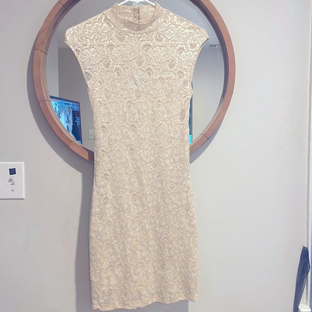 Nude/gold Lace Windsor Dress